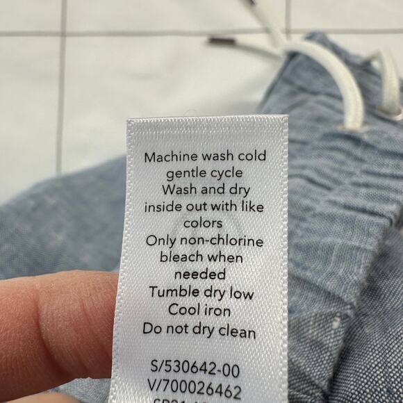 Athleta Pants Womens 2 Blue Cabo Linen Jogger Drawstring High Rise Breathable - Picture 6 of 12